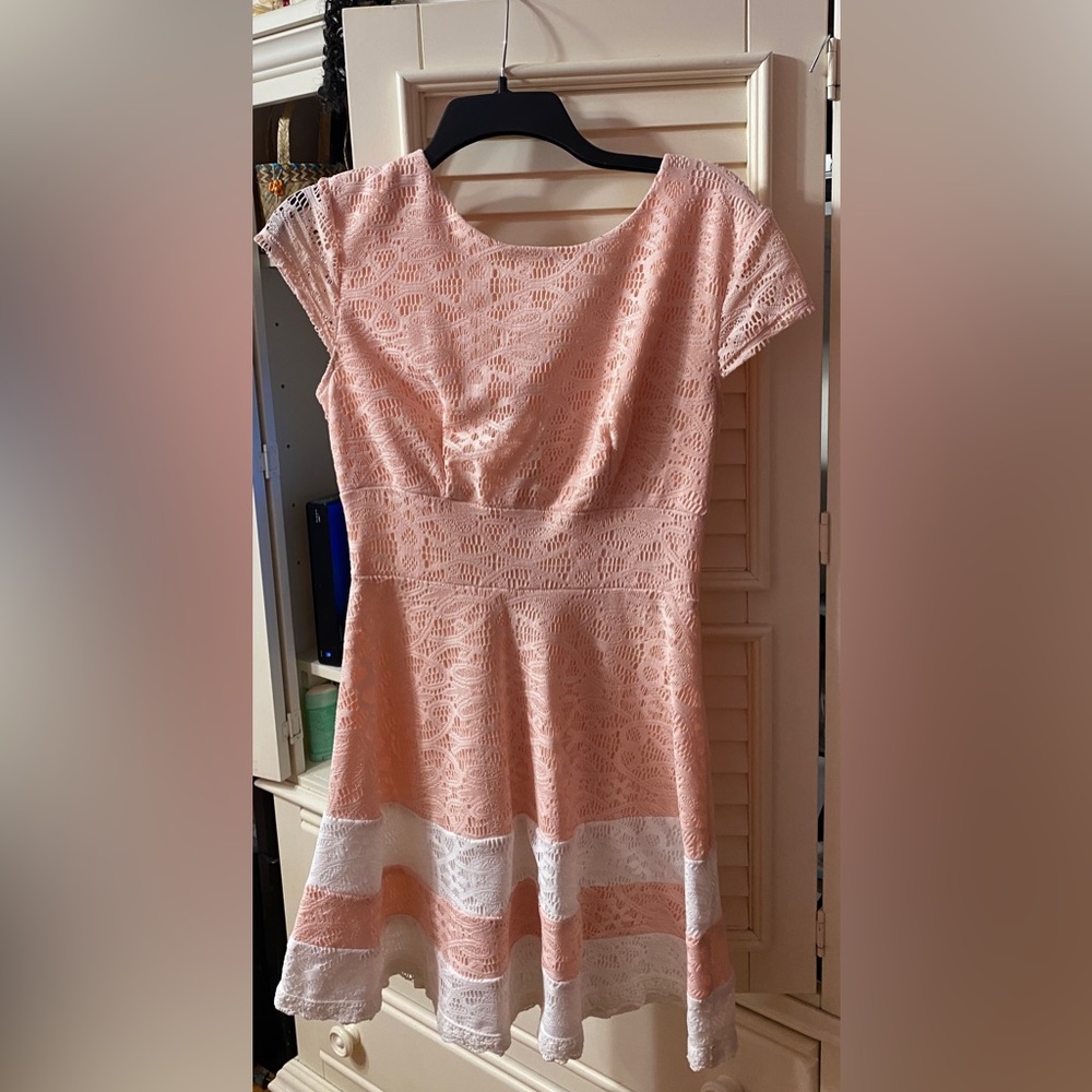 Pink and white dress